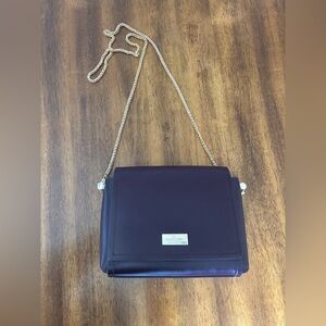 Kate Spade Dark Purple Crossbody Bag with Gold Chain